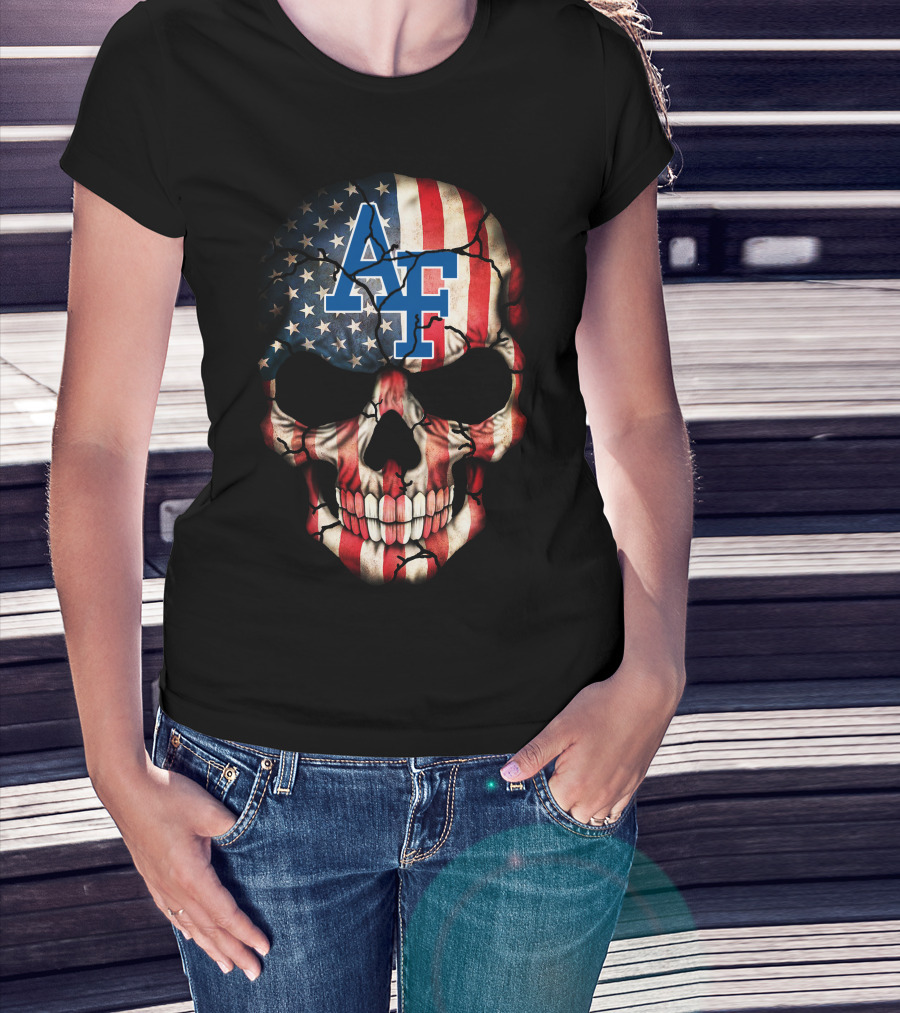 American Flag Skull Af Air Force Falcons 124 T-Shirt