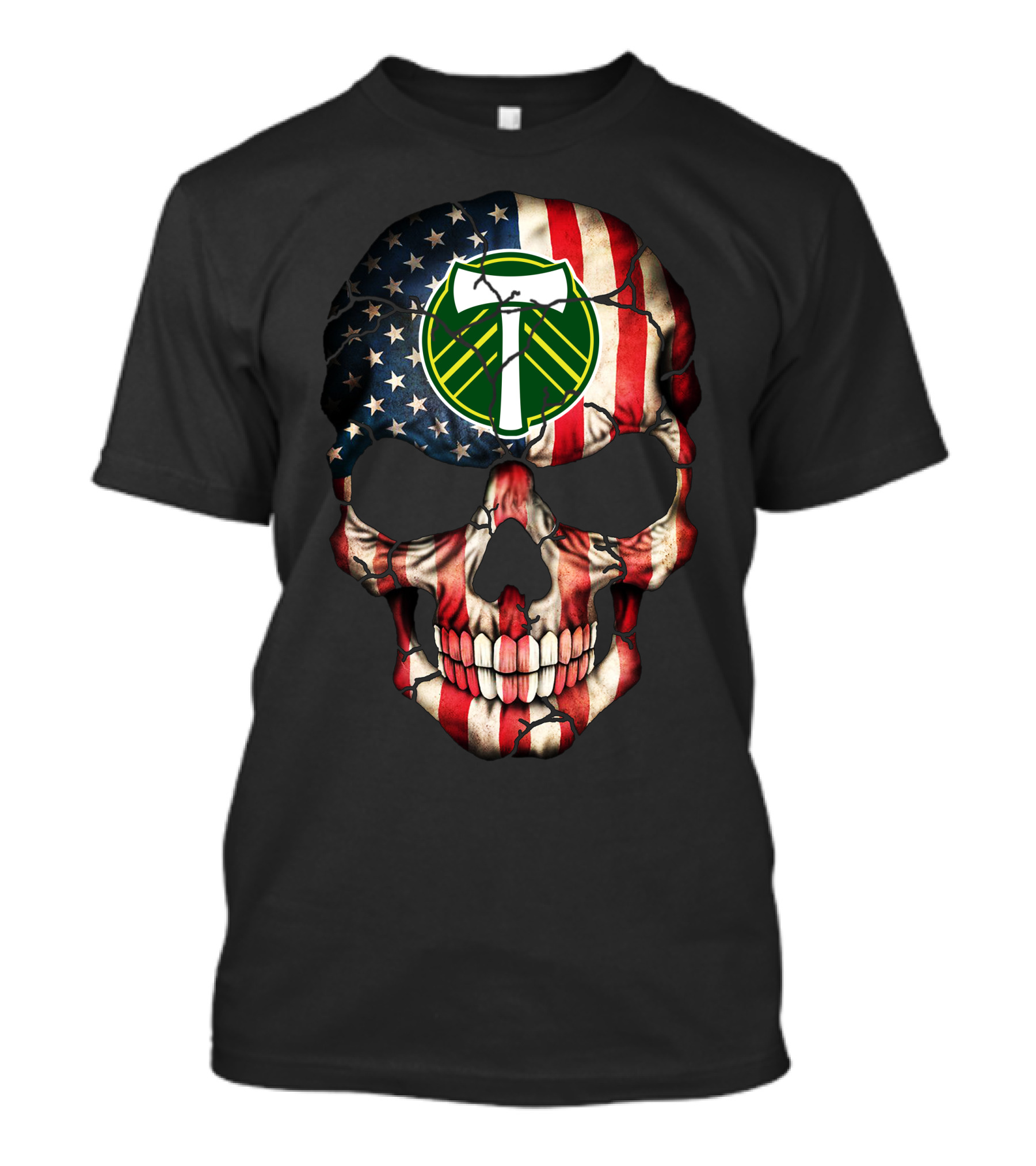 Portland Timbers American Flag Skull T-Shirt