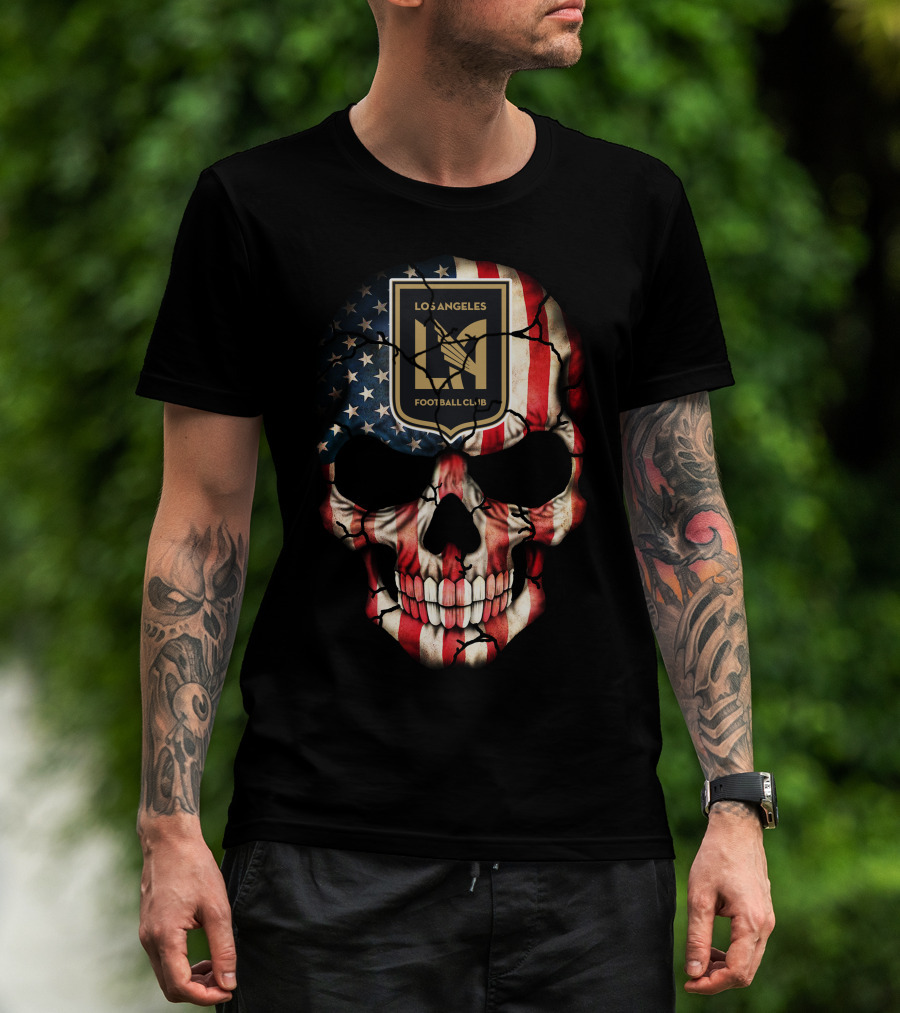 Los Angeles Fc American Flag Skull T-Shirt