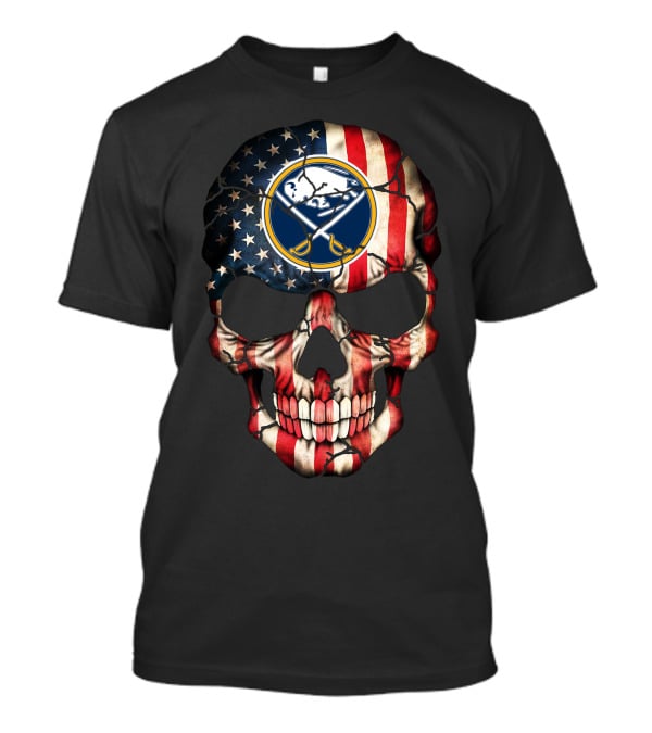 Buffalo Sabres American Flag Skull T-Shirt