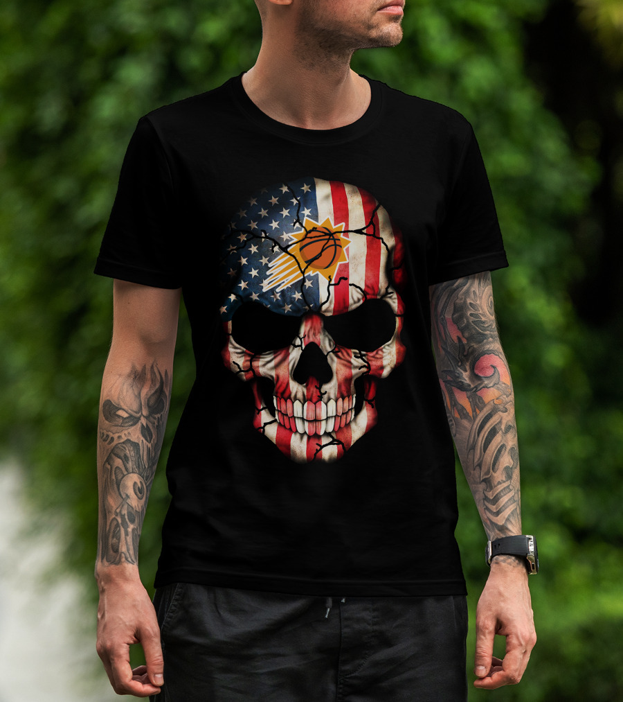 Phoenix Suns American Flag Skull T-Shirt