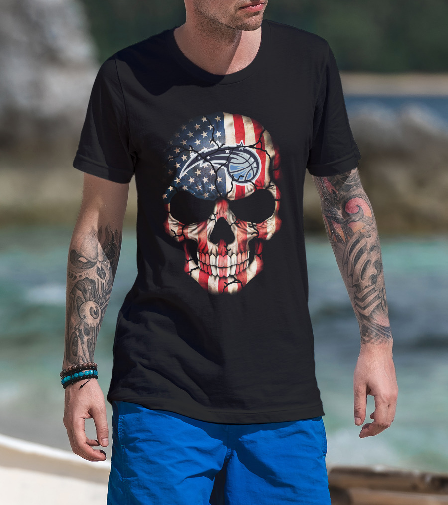 Orlando Magic American Flag Skull T-Shirt