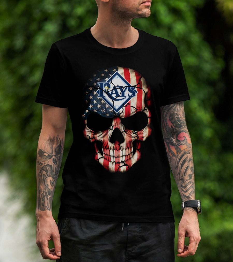 Tampa Bay Rays American Flag Skull Design 220 T-Shirt