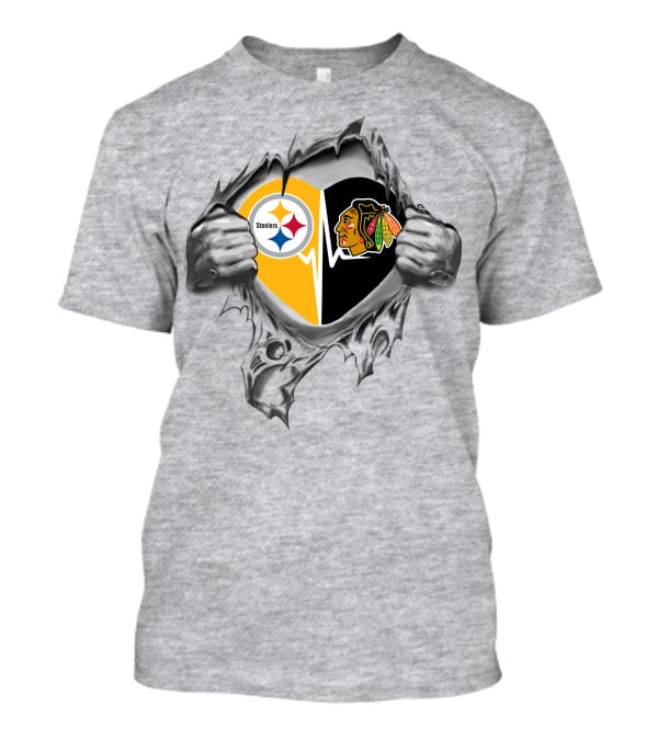 Steelers Chicago Blackhawks Heartbeat Passion T-Shirt