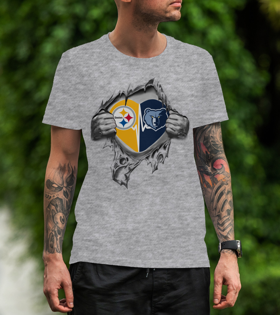 Steelers Memphis Grizzlies Heart T-Shirt
