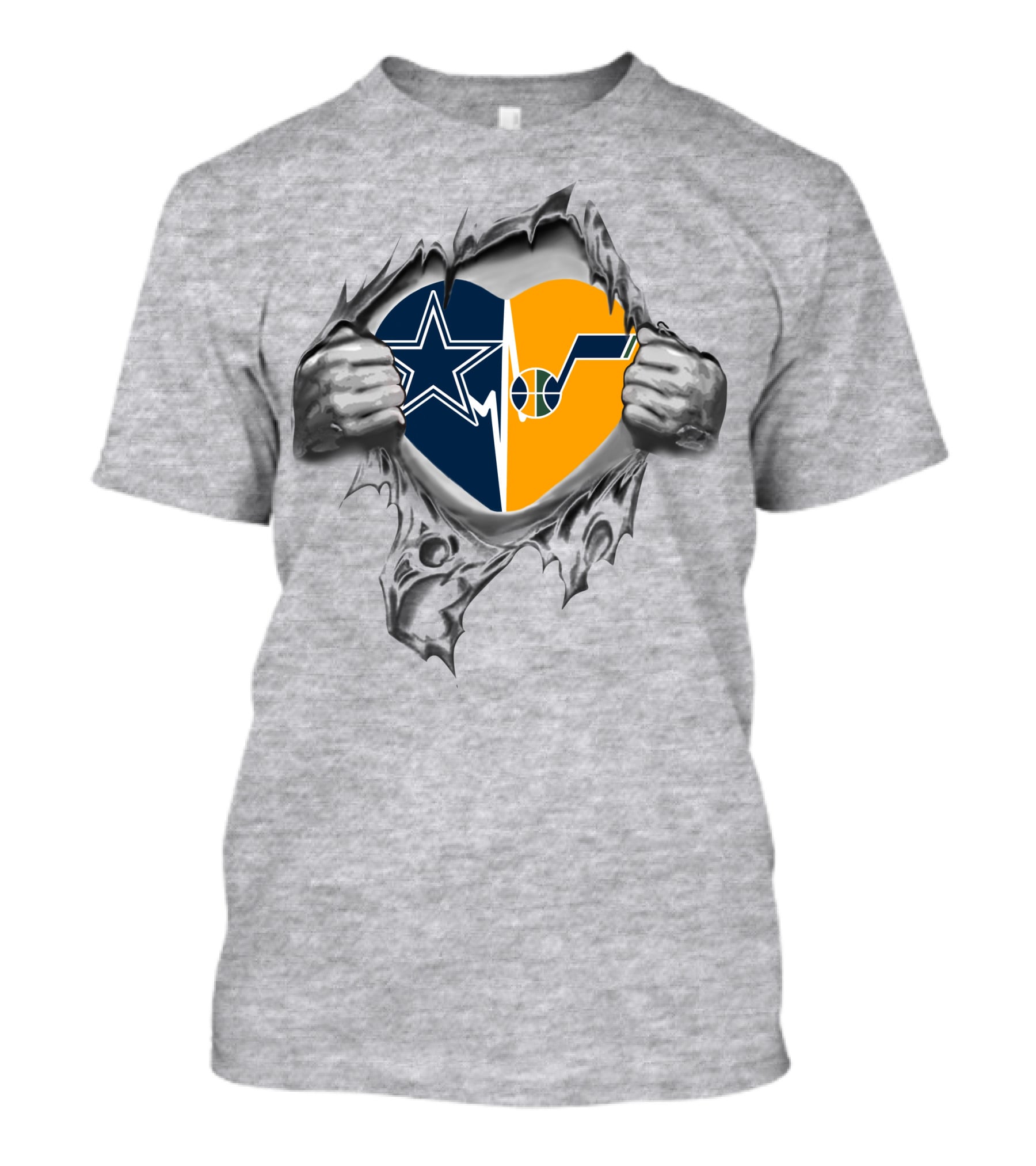 Cowboys Utah Jazz Heart Icon Artwork T-Shirt