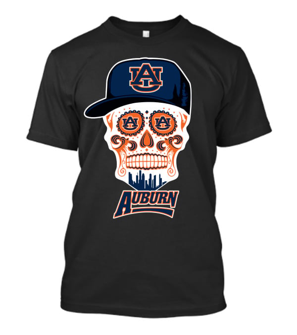 Auburn Tigers Skull With Cap T-Shirt