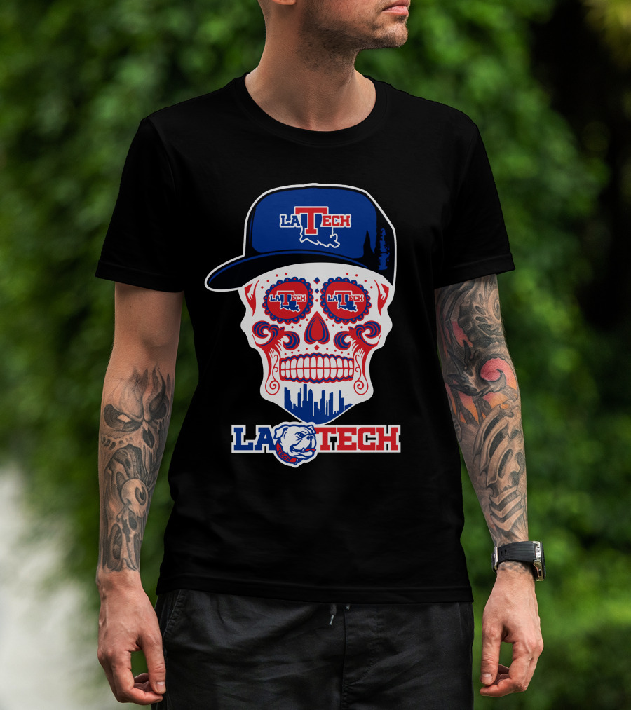 La Tech Bulldogs Skull In Hat Fun T-Shirt