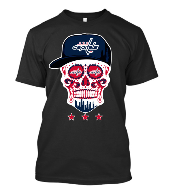 Washington Capitals Skull Design Playful Hockey Team T-Shirt