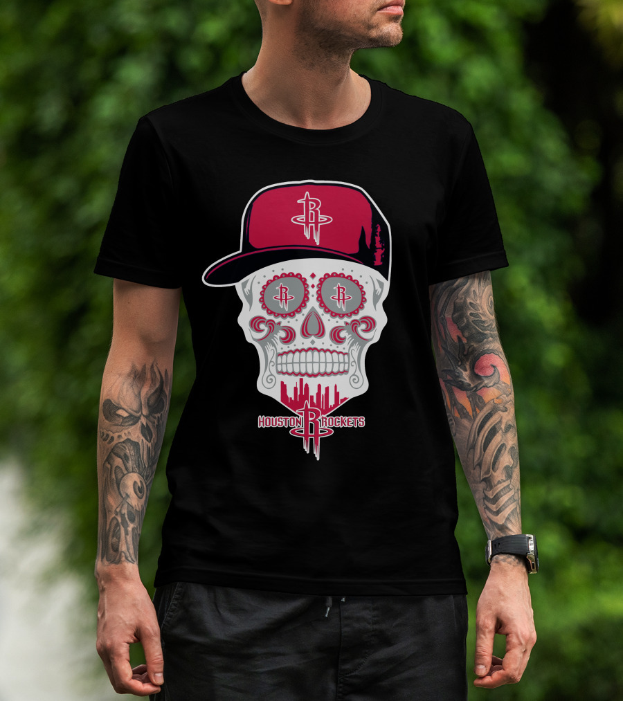 Houston Rockets Skull Cap T-Shirt