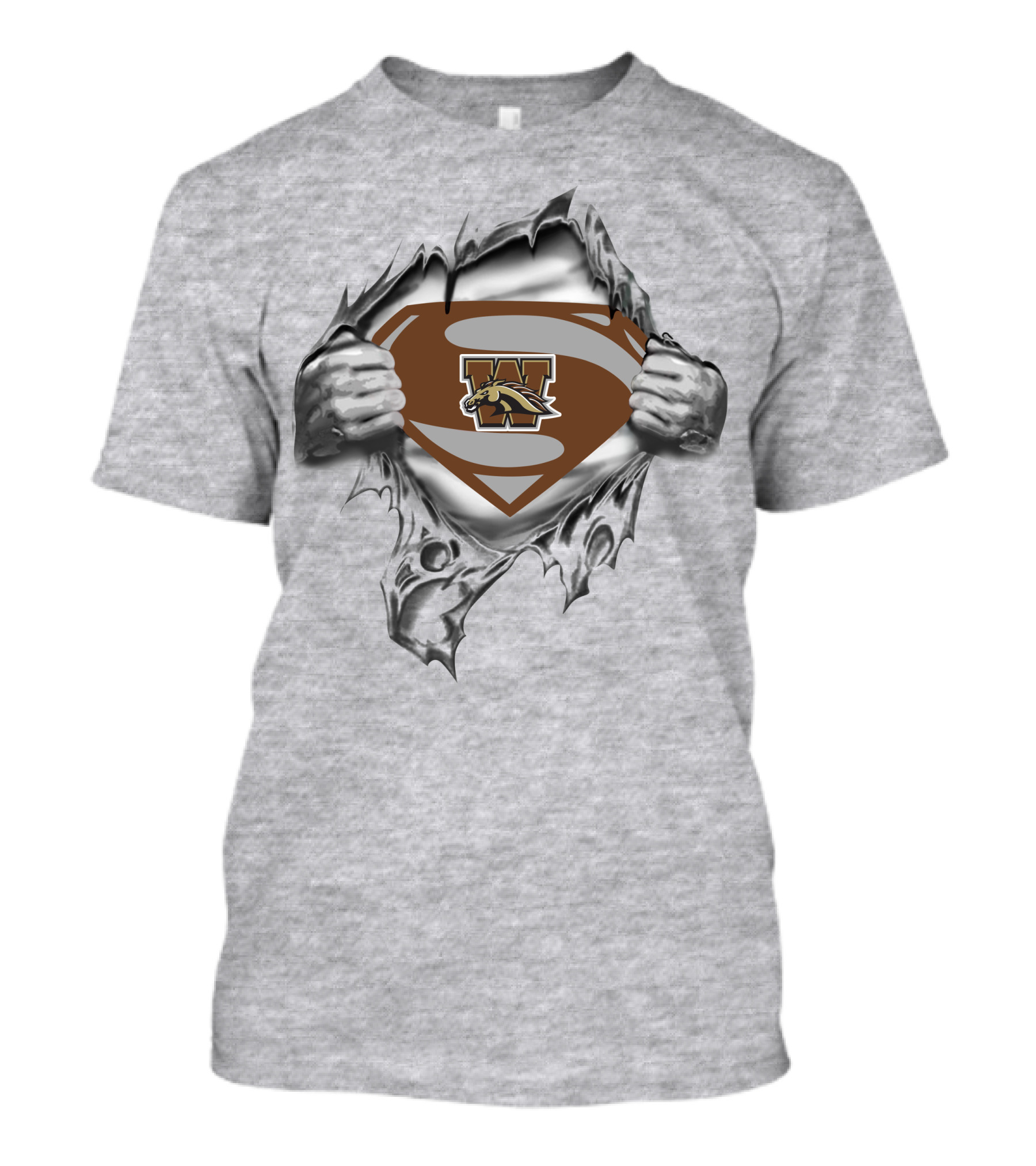 Western Michigan Broncos Superman Logo Burst T-Shirt