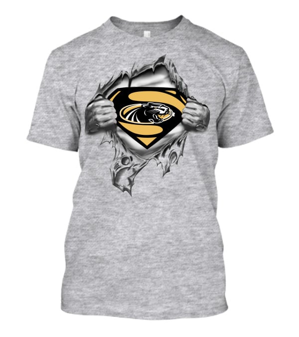 Milwaukee Panthers Superman Logo Silver Panther T-Shirt
