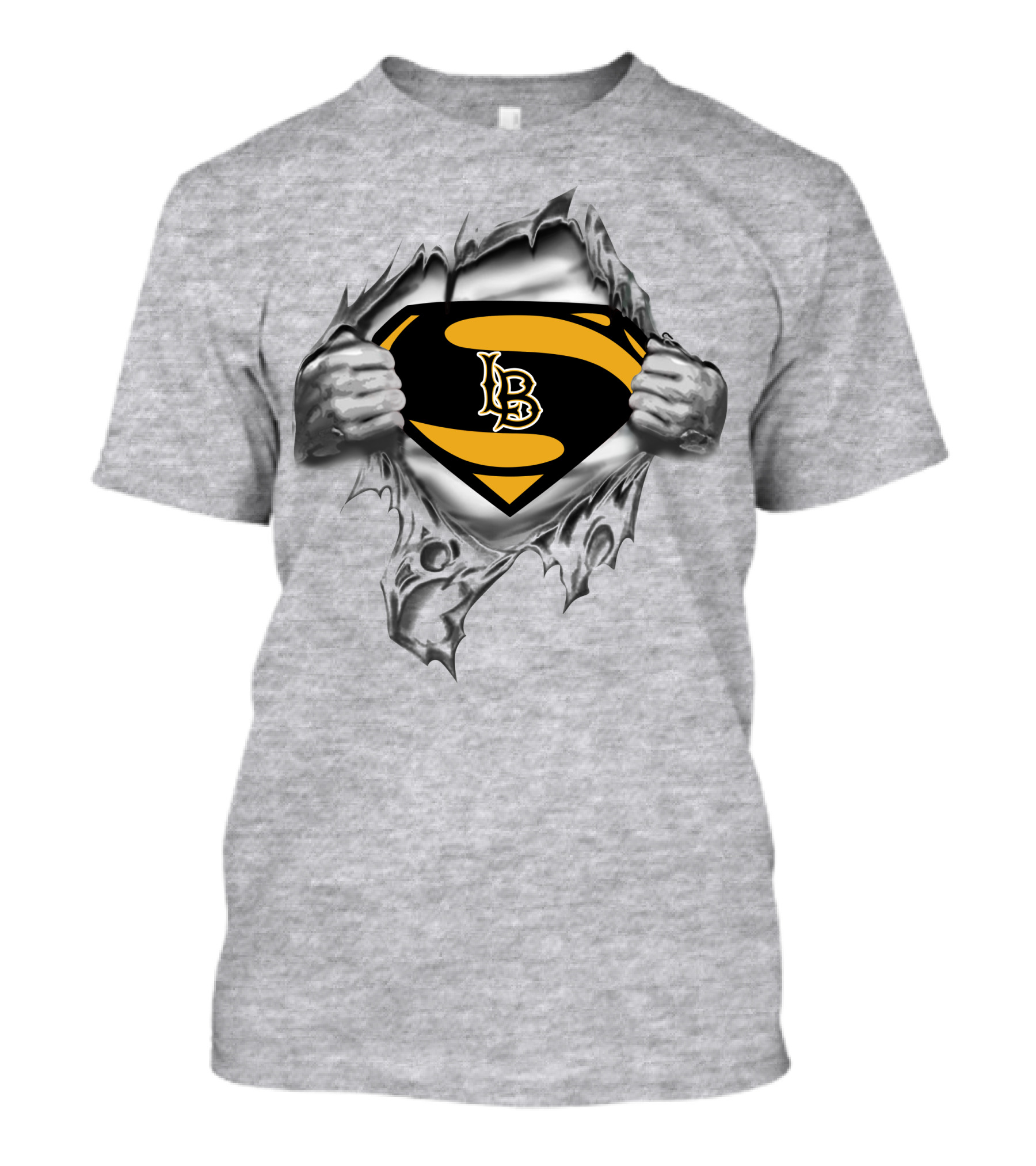 Long Beach Superman 49ers Lb Logo Inside Superman T-Shirt