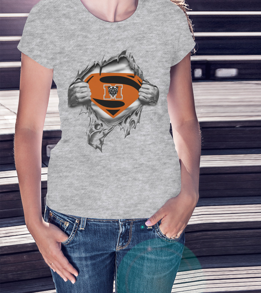 Mercer Bears Superman Logo Emblem With Iconic M And Bear T-Shirt