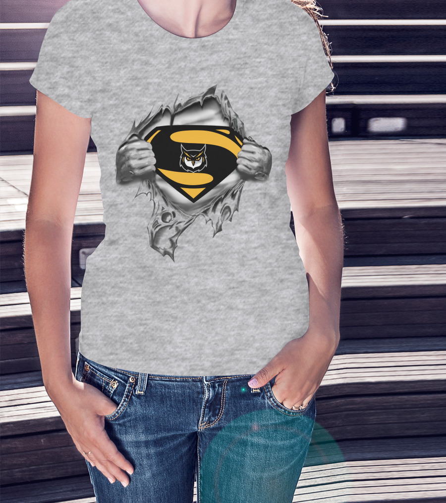 Kennesaw State Owls Superman Logo Rip T-Shirt