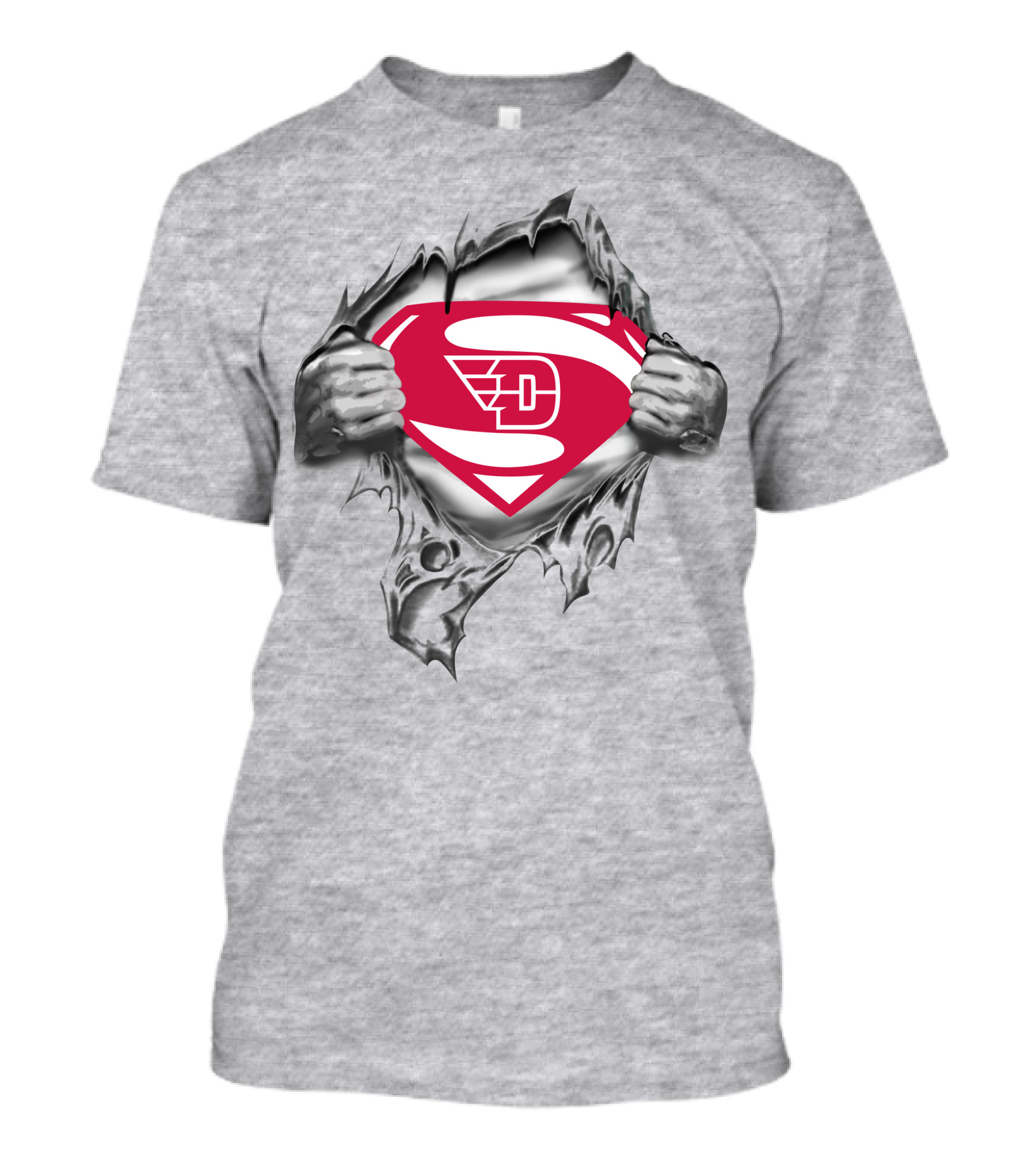 Dayton Flyers Superman Symbol Logo Dynamic Ripped T-Shirt