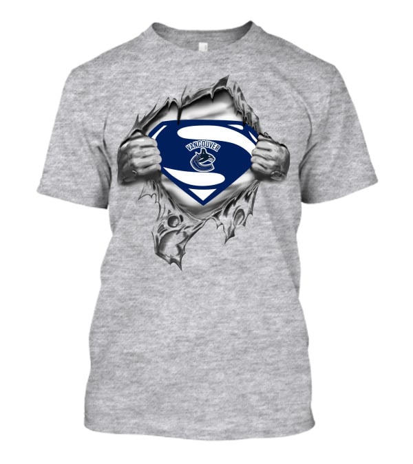 Vancanucks '96 Superman Logo Nhl Team Fan Jersey T-Shirt