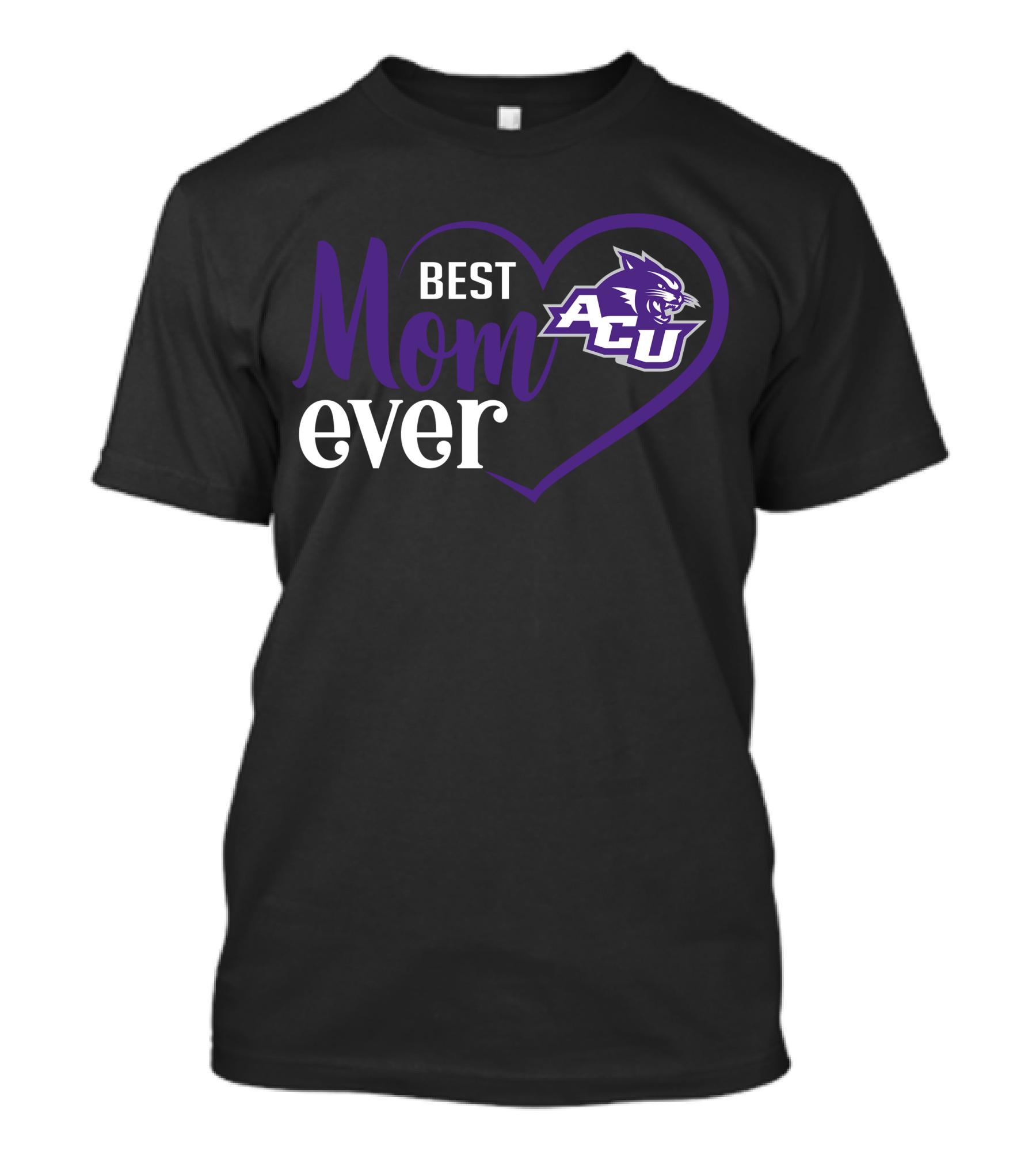 Abilene Christian Wildcats Acu Best Mom Ever Heart T-Shirt