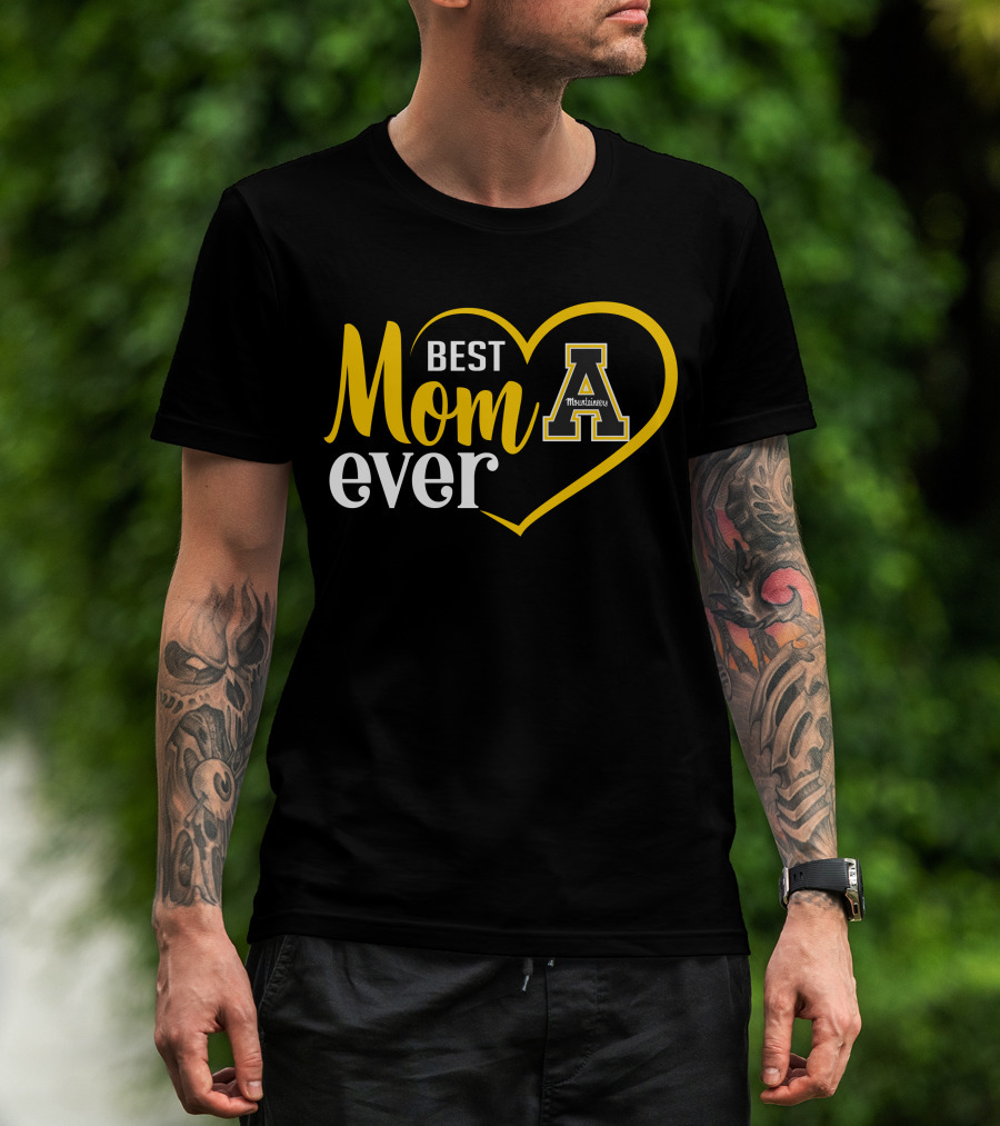 Appalachian State Mountaineers Best Mom Ever Heart T-Shirt