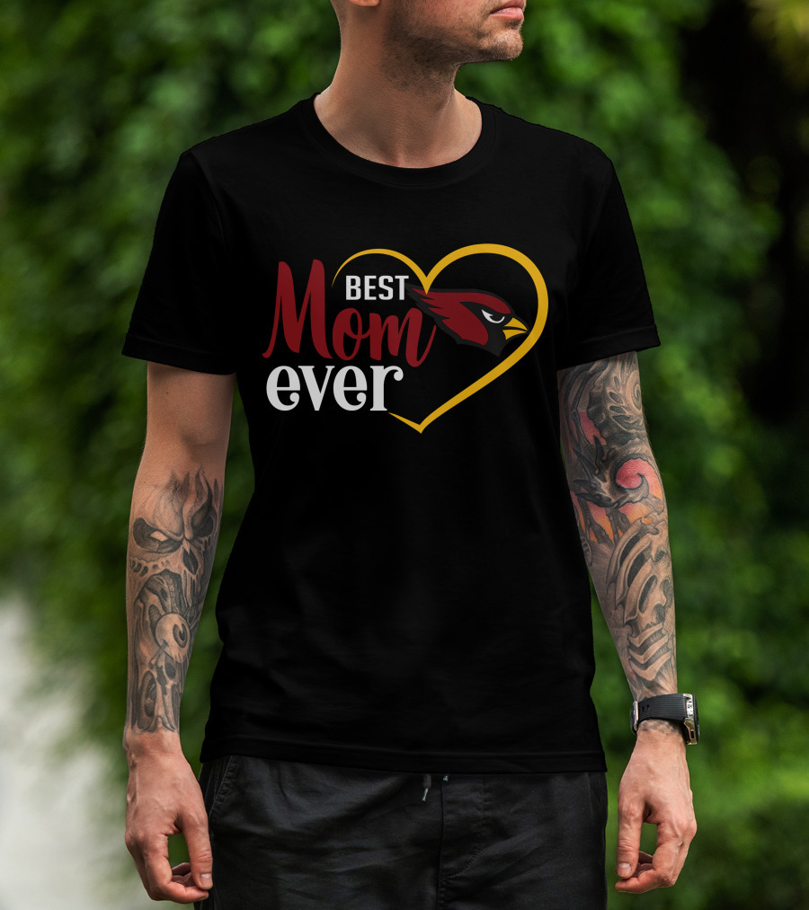 Arizona Cardinals Best Mom Ever Heart T-Shirt