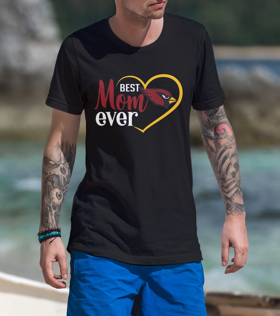 Arizona Cardinals Best Mom Ever Heart T-Shirt