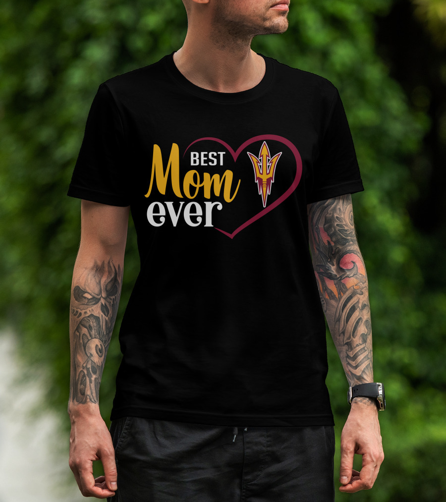 Arizona State Sun Devils Best Mom Ever Heart T-Shirt