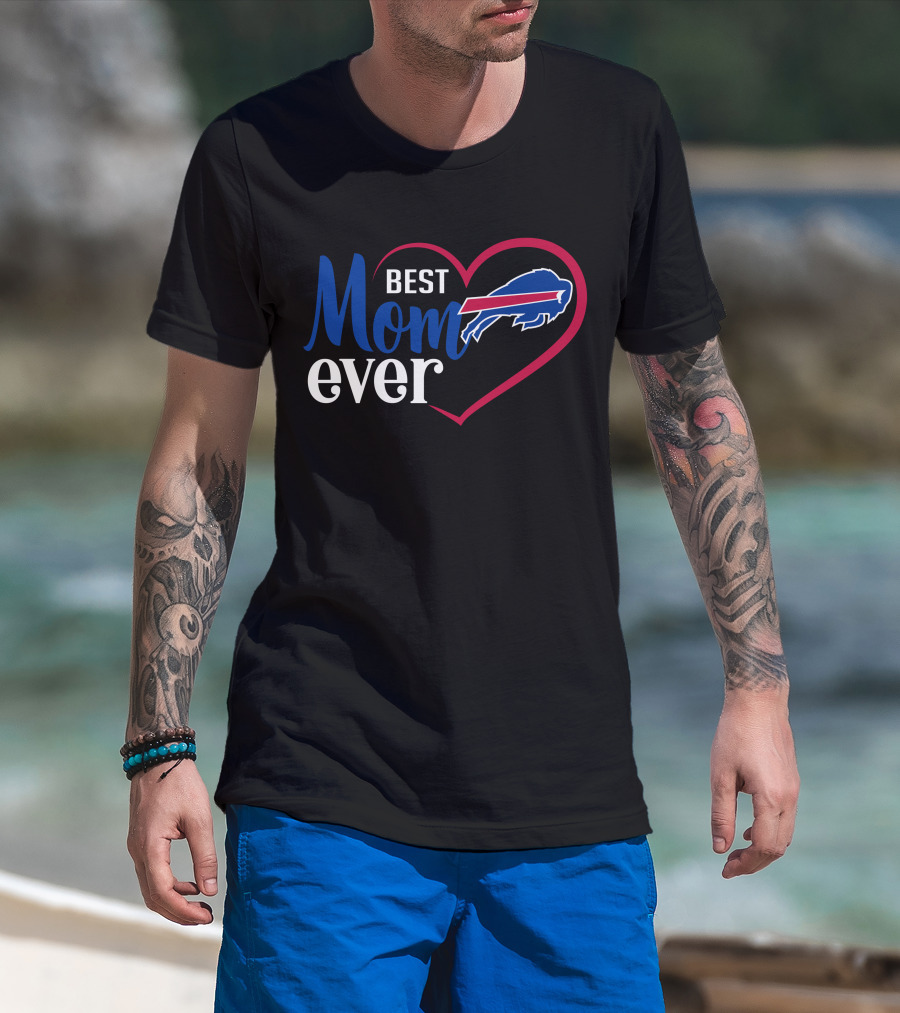 Buffalo Bills Best Mom Ever Heart T-Shirt