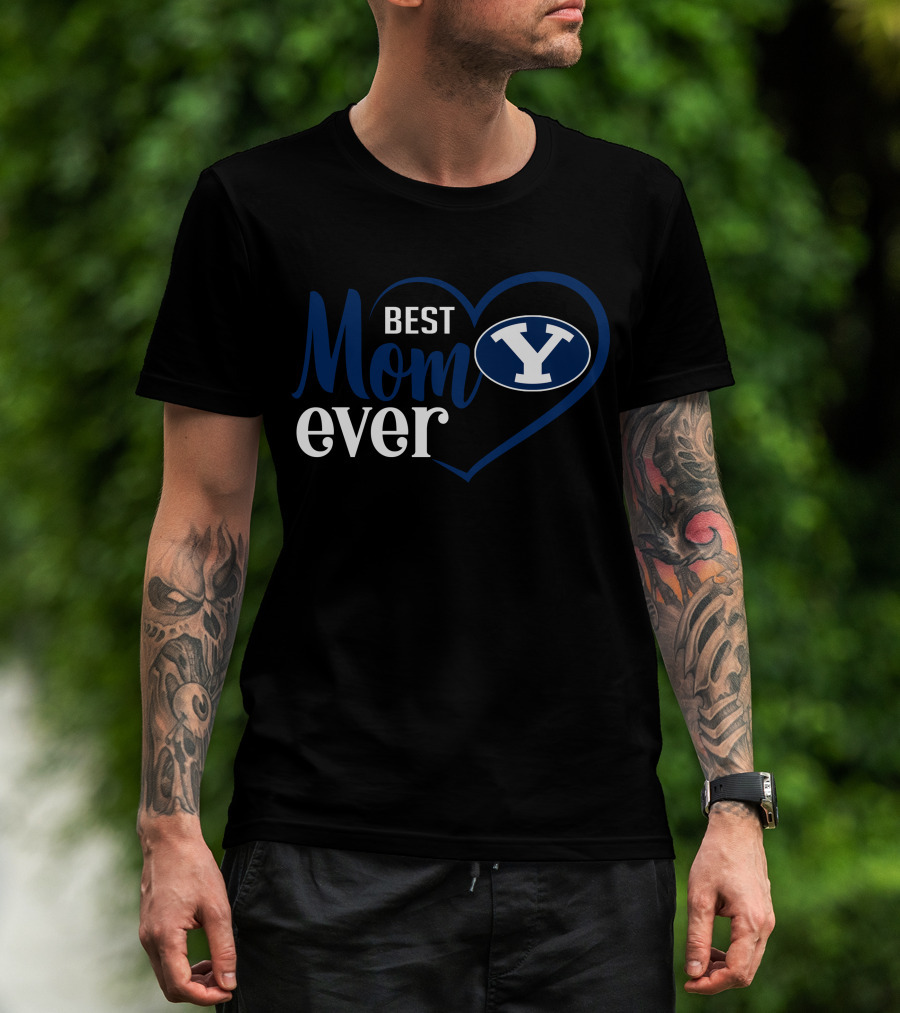Byu Cougars Best Mom Ever Heart Y T-Shirt