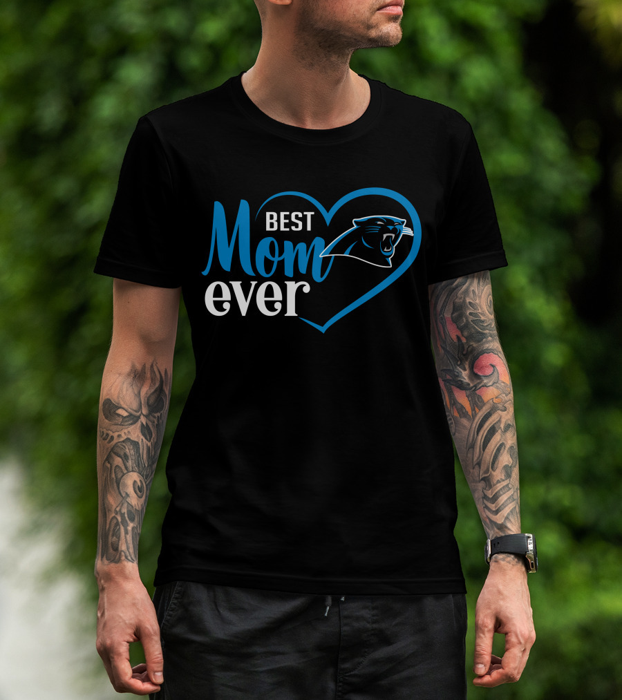 Best Mom Ever Carolina Panthers Heart T-Shirt