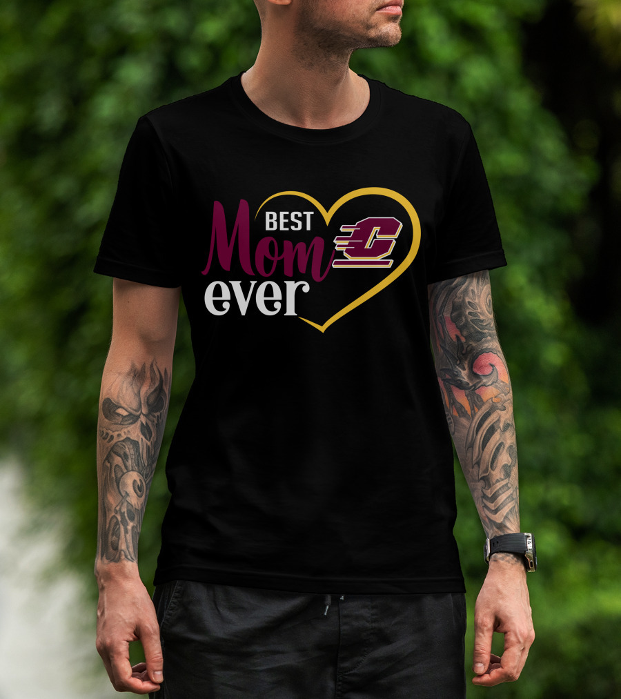 Central Michigan Chippewas Best Mom Ever Heart T-Shirt