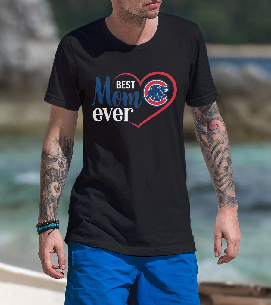 Chicago Cubs Best Mom Ever Heart T-Shirt