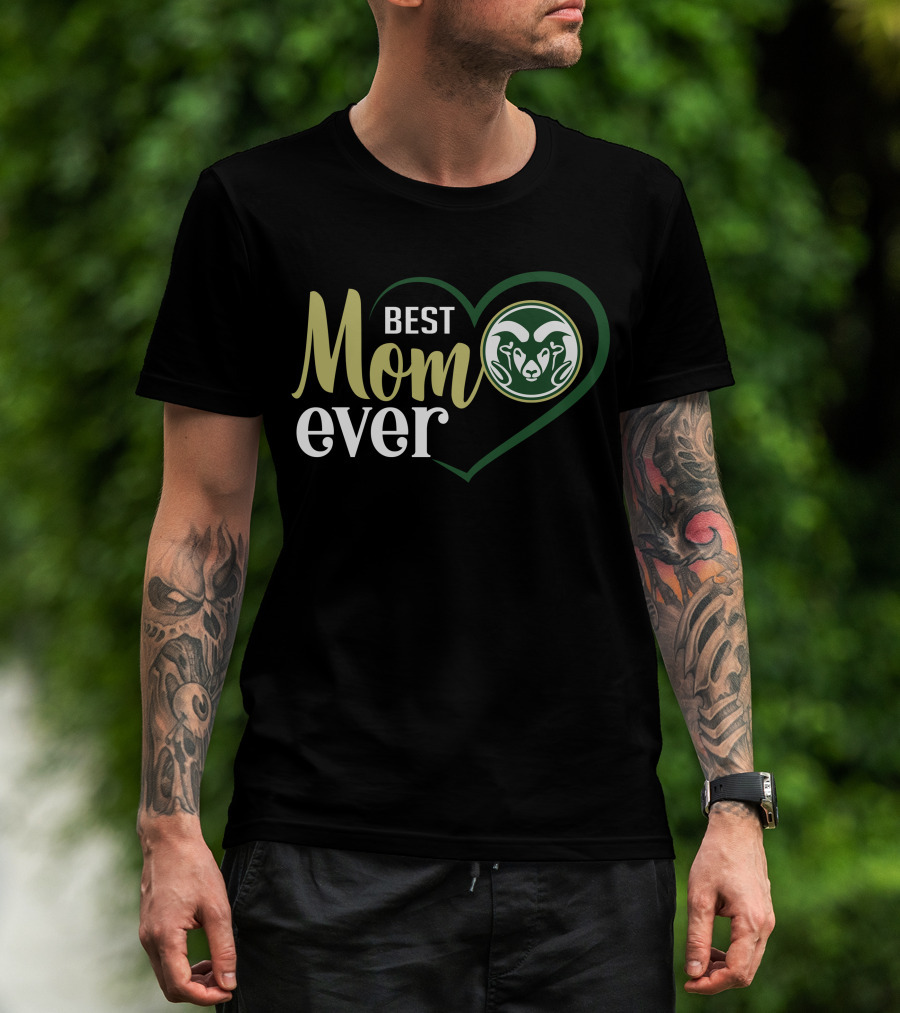 Best Mom Ever Colorado State Rams Heart Logo​ T-Shirt