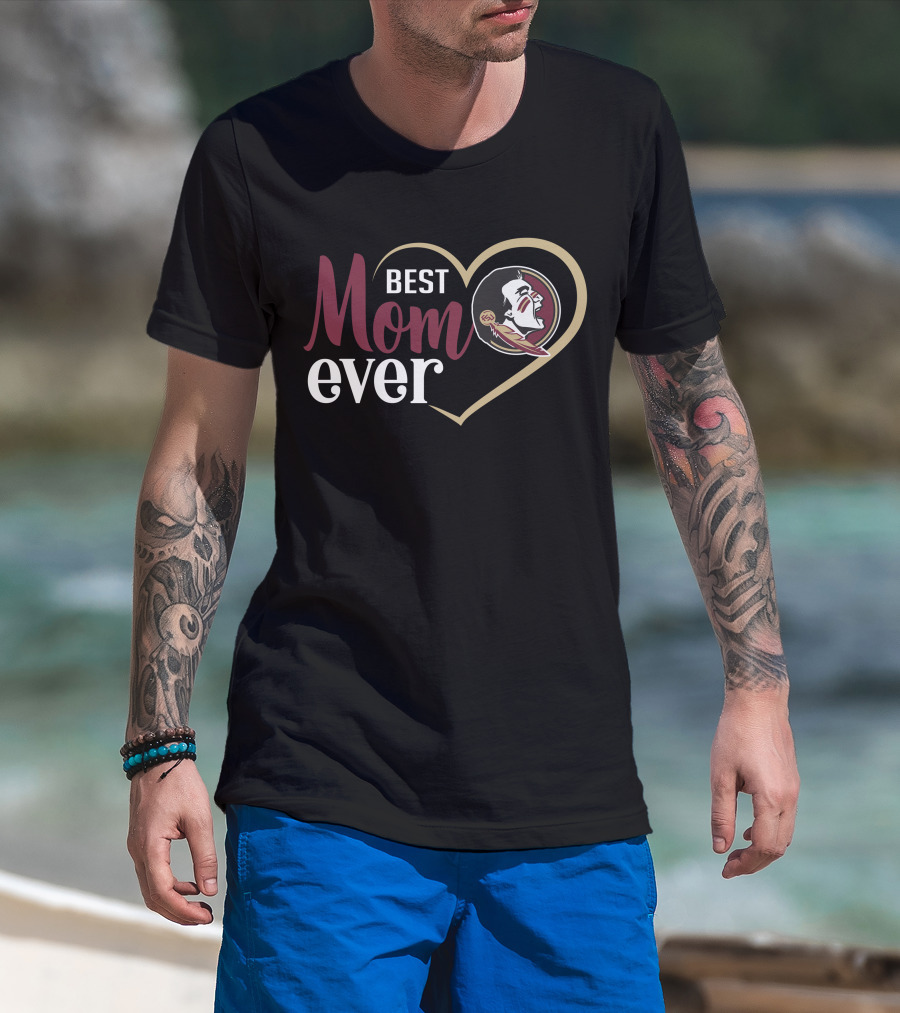 Florida State Seminoles Best Mom Ever Heart T-Shirt