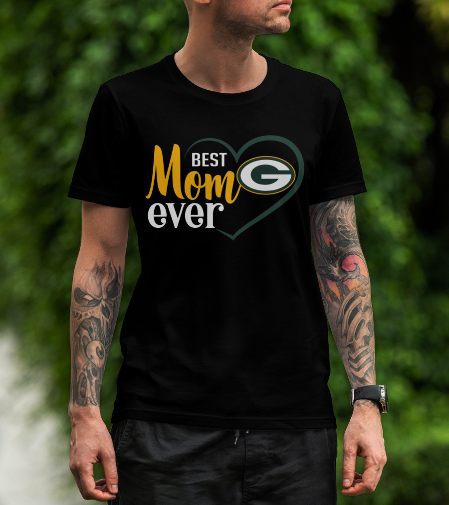 Green Bay Packers Best Mom Ever Heart T-Shirt