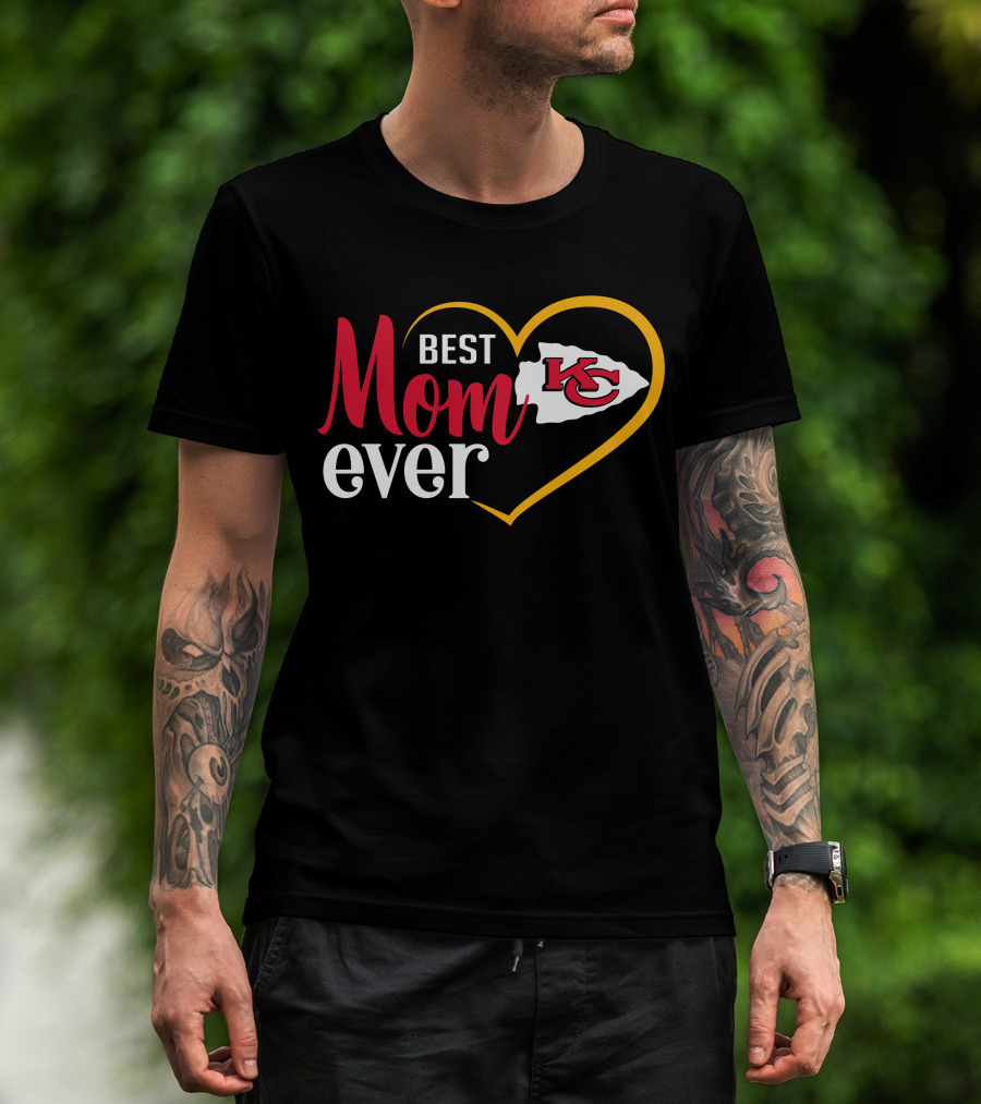 Best Mom Ever Kansas City Chiefs Heart T-Shirt