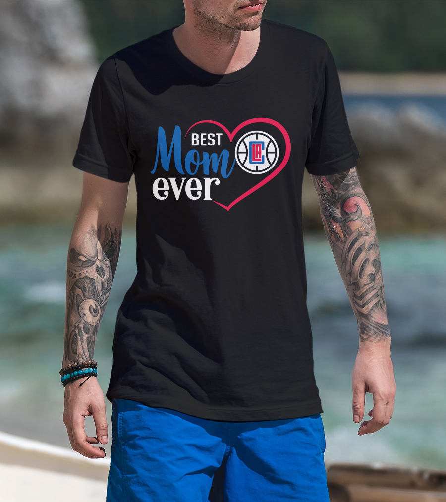 La Clippers Best Mom Ever Basketball Heart T-Shirt