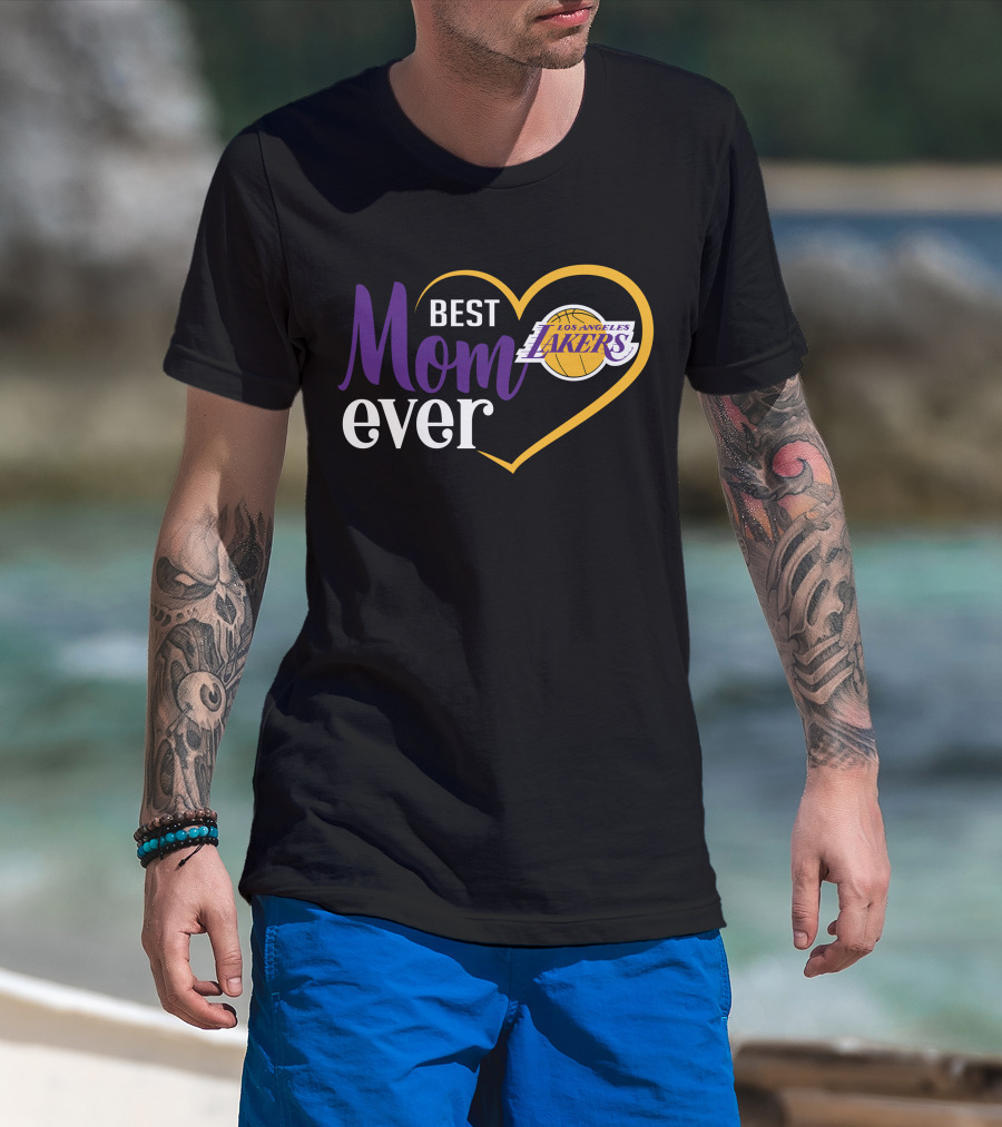 Best Mom Ever Los Angeles Lakers Heart T-Shirt