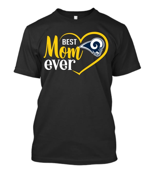 Los Angeles Rams Best Mom Ever Heart T-Shirt