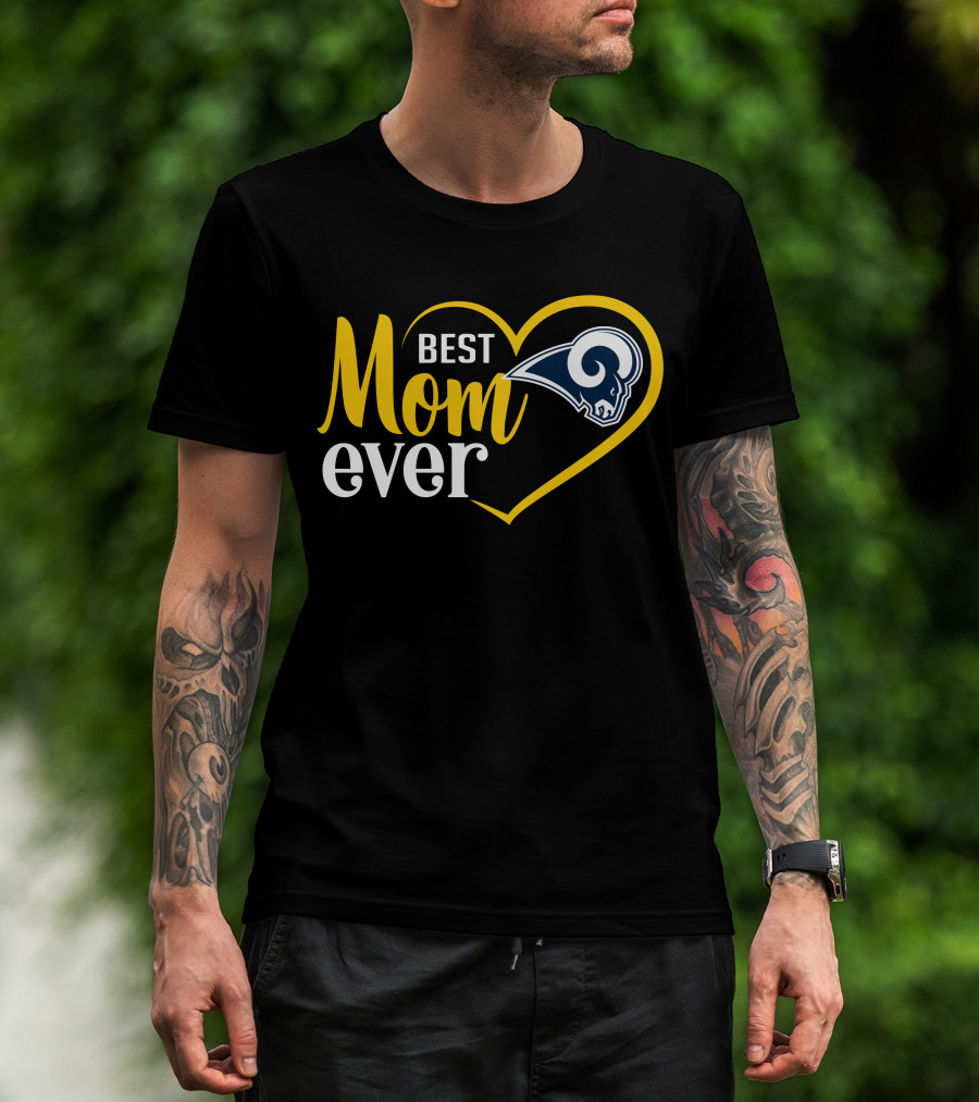 Los Angeles Rams Best Mom Ever Heart T-Shirt