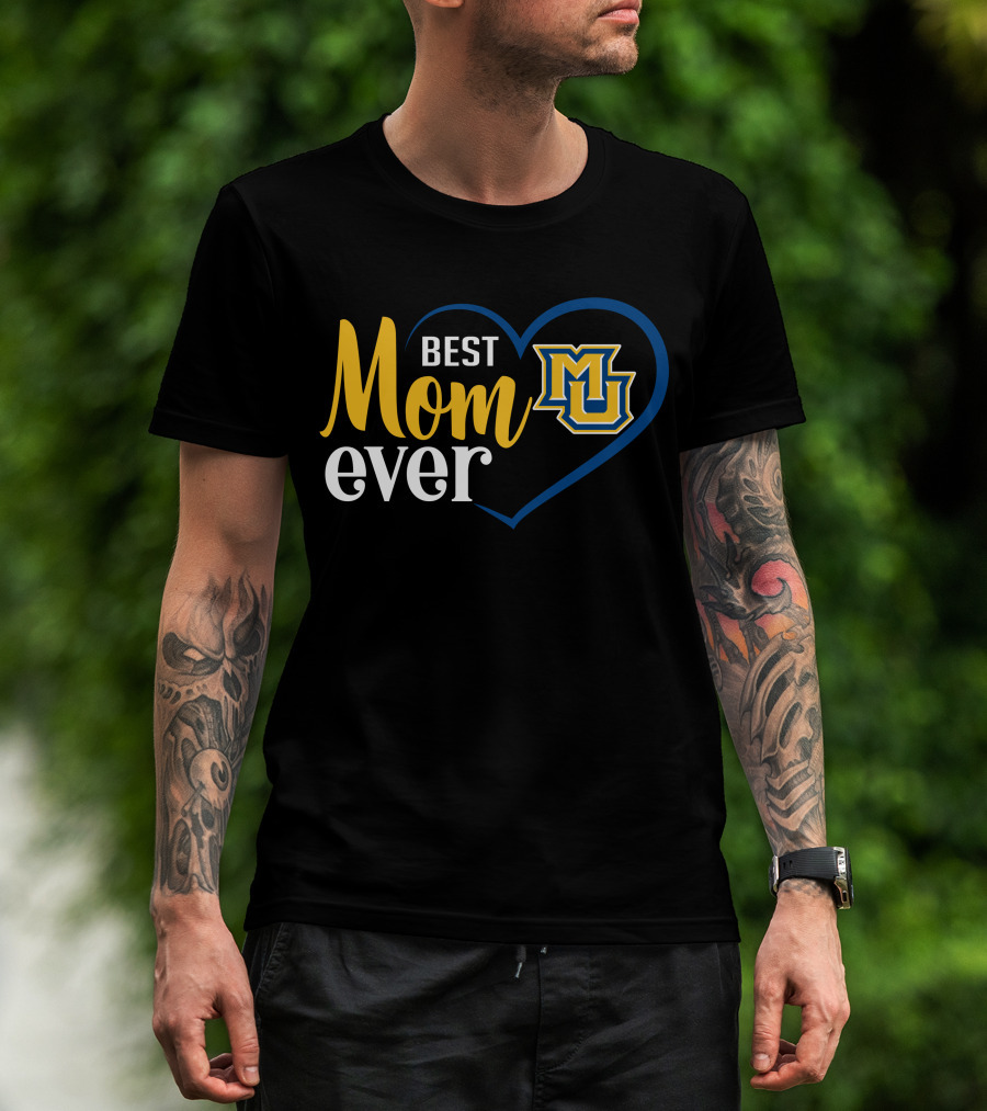 Marquette Golden Eagles Best Mom Ever Heart T-Shirt