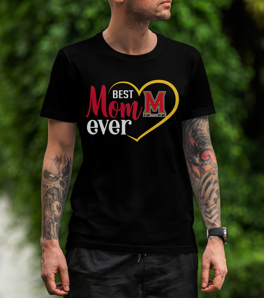 Maryland Terrapins Best Mom Ever Heart T-Shirt