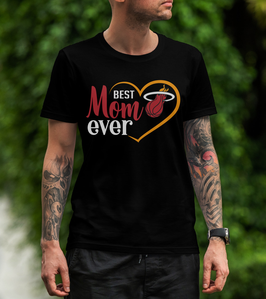 Miami Heat Best Mom Ever Heart Basketball T-Shirt