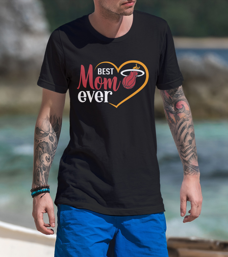 Miami Heat Best Mom Ever Heart Basketball T-Shirt