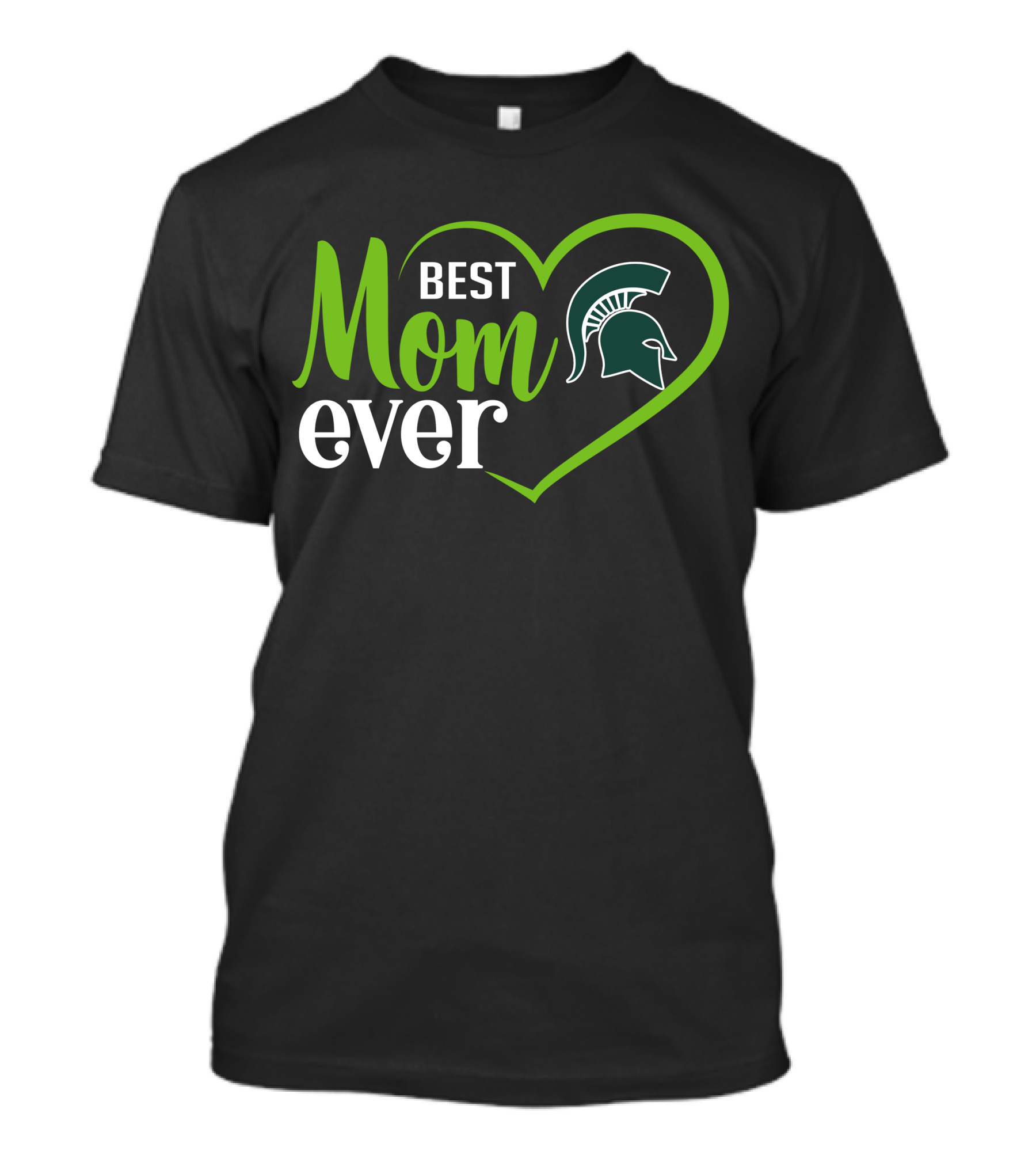 Michigan State Spartans Best Mom Ever Heart Spartan Helmet T-Shirt