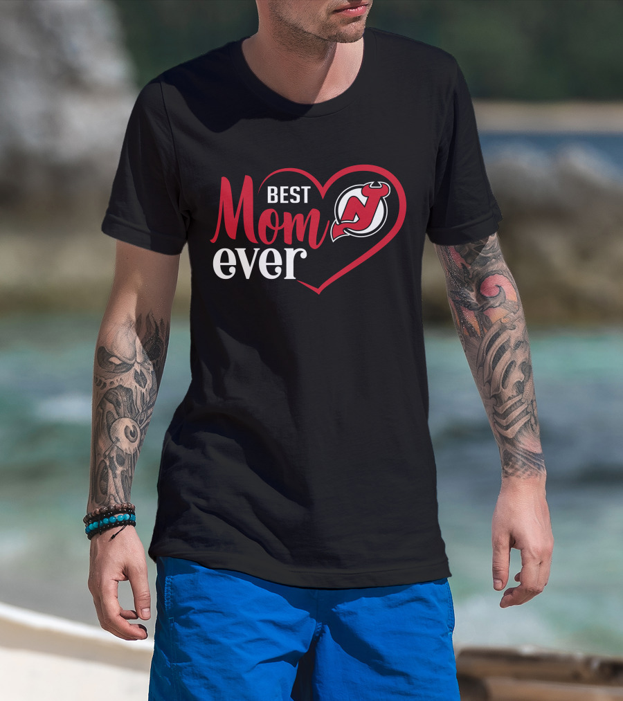 Best Mom Ever New Jersey Devils Heart T-Shirt