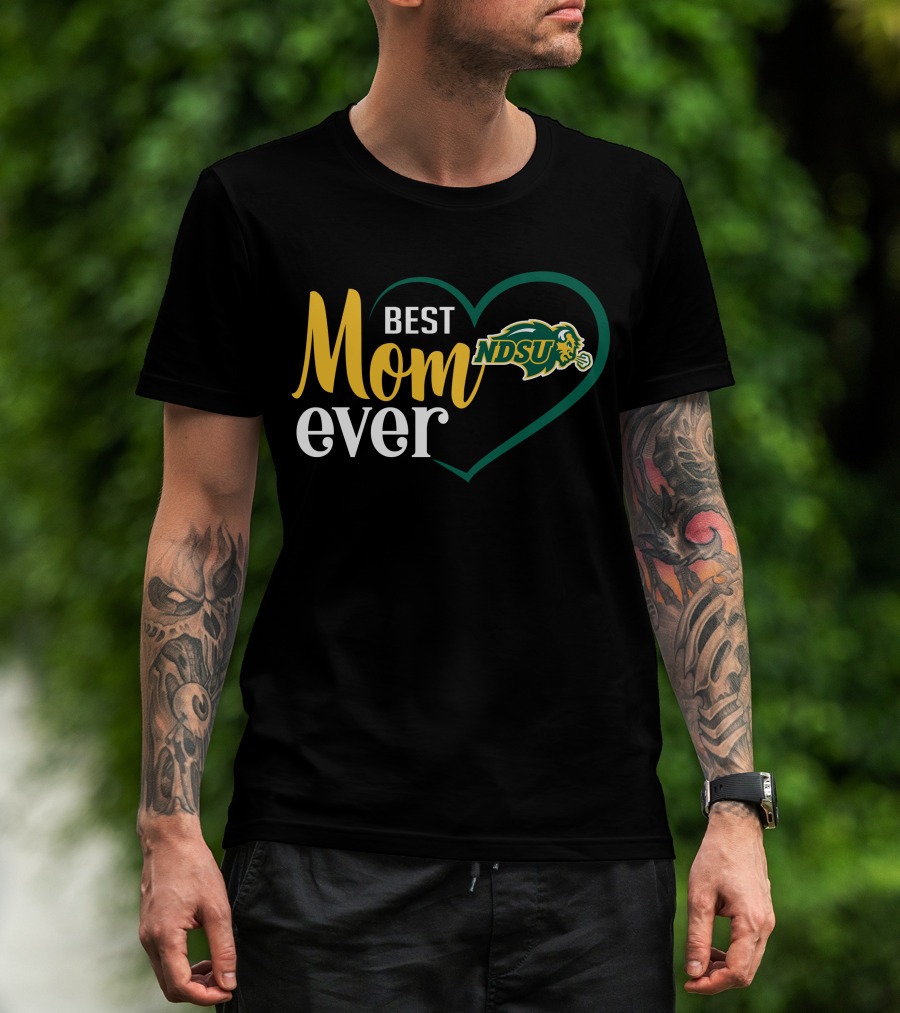 Best Mom Ever Ndsu Bison Heart T-Shirt
