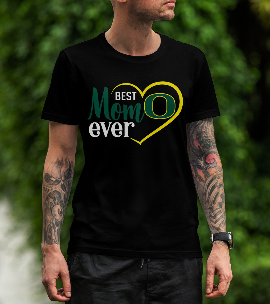 Oregon Ducks Best Mom Ever Heart O T-Shirt