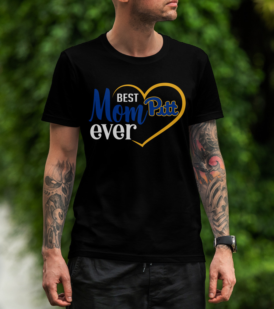 Best Mom Ever Pitt Panthers Heart T-Shirt