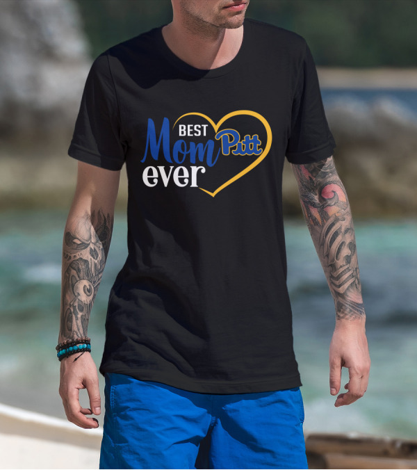 Best Mom Ever Pitt Panthers Heart T-Shirt