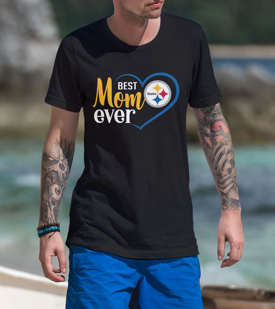 Pittsburgh Steelers Best Mom Ever Heart T-Shirt